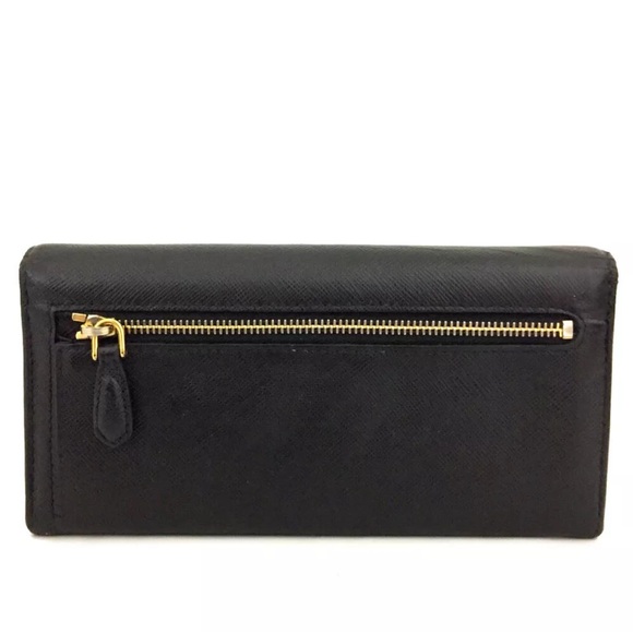 ✨🛍️ Prada Black Saffiano Leather Long Wallet with Bow - Picture 4 of 7